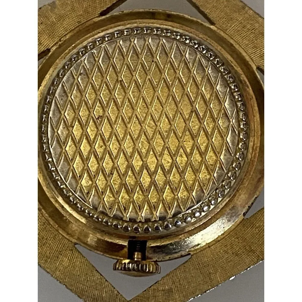 Vintage Mechanical Gold‎ Tone Lucerne Ladies Pendant Watch Faceted Swiss Made